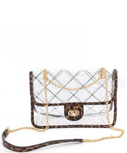 High Quality Quilted Clear PVC Bag BA510003 DARK LEOPARD